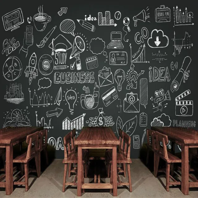 Schoolbord Behang 3d Muur Papier Vintage Decoratieve Schilderkunst 3d Behang voor Bars Muarl Home Improvement Handgeschilderde Schoolbord Behang.jpg 640x640 - Schoolbord Behang