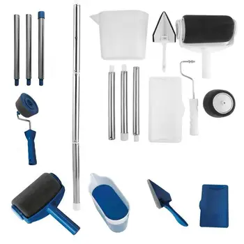 

8pcs DIY Paint Roller Brush Tools Set Household Use Wall Decorative Handle Flocked Edger Multifunctional Painting Brushes Tool