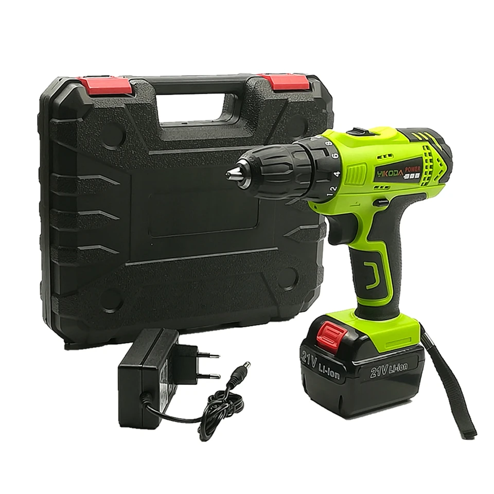 

YIKODA 21V Rechargeable Electric Drill Cordless Driver Drill Lithium Battery Multi-function Household Screwdriver Power Tools
