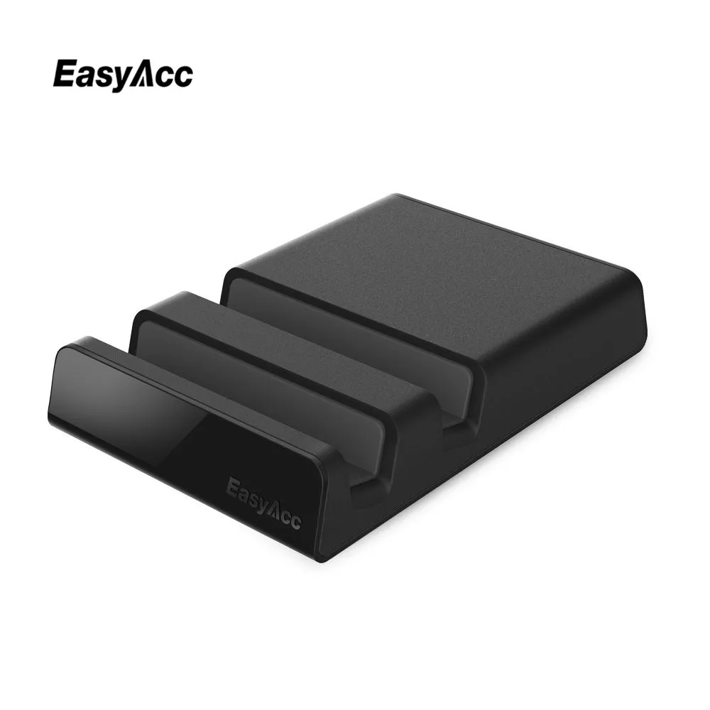EasyAcc 24 Вт 5 В 4.8A 2 Smart Порты usb Зарядное устройство Стенд резиновая слот зарядной док