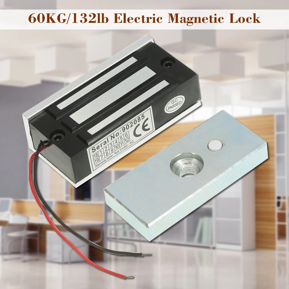 

60KG/132lb Electric Magnetic Lock Secure NC mode 12V for Door Entry Access Control System