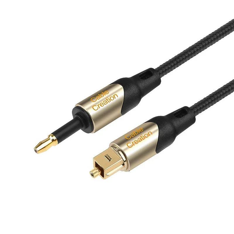 

Toslink to Mini Toslink Digital SPDIF Audio Optical Fiber Cable 24K Gold Plated Compatible Chromecast Audio,iMac,Mac Pro&More,