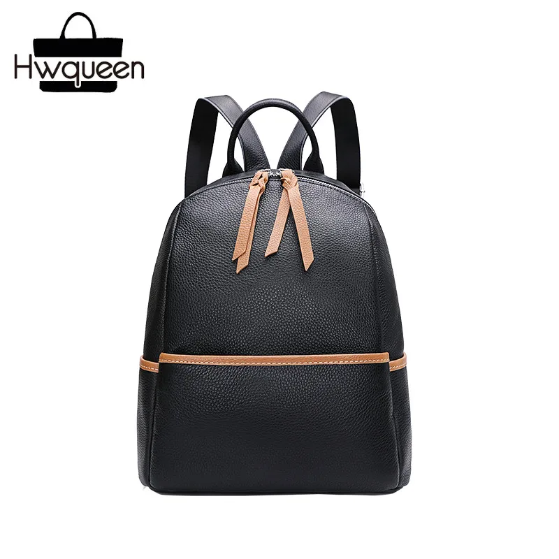 

Color-mixed Designer Women Backpacks Genuine Leather Woman Top-handle Backpack Zipper Closure Lady Rucksack Bag Female Back Pack