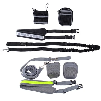 

Elastic belt Running dog leash lead sports jogging walking pet collar rope hand free waist dog leash set .
