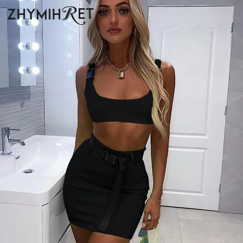 Женский комплект из двух предметов ZHYMIHRE неоново зеленое короткое платье с