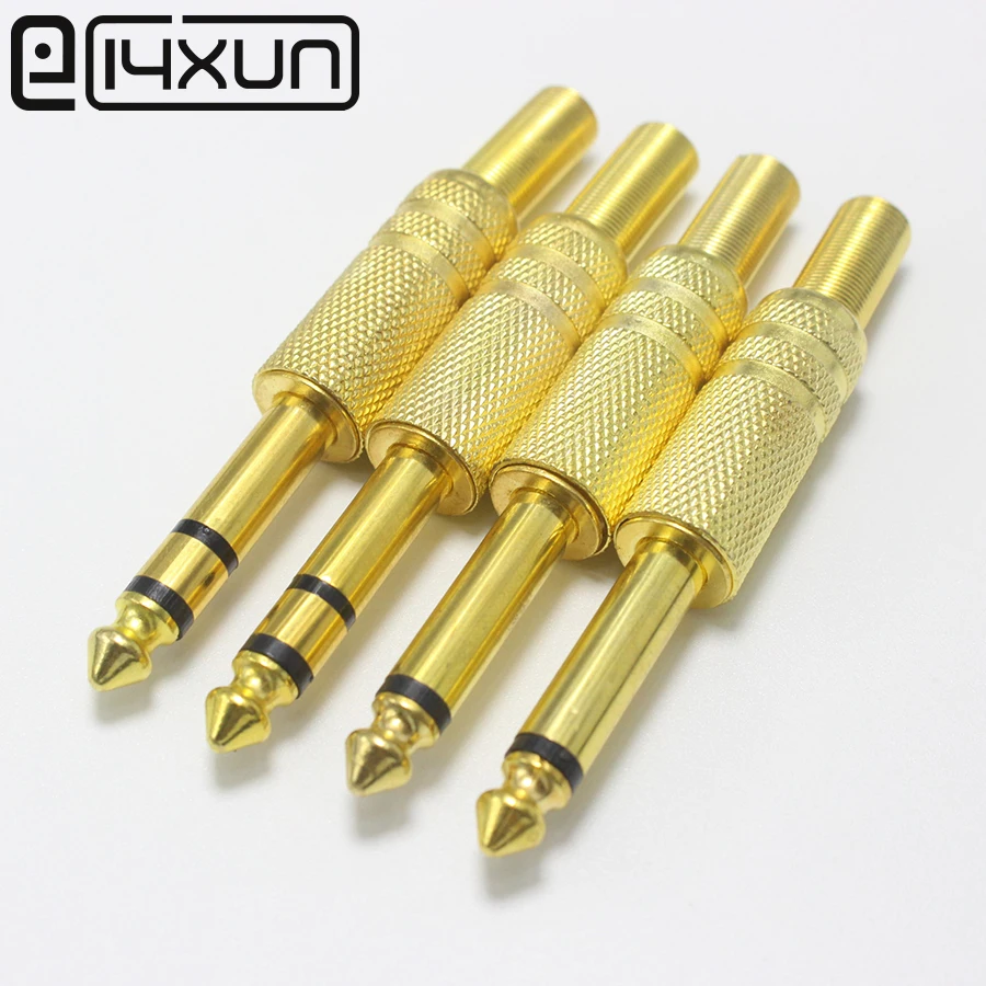 EClyxun 10 шт. 6 35 мм/6 5 мм 2/3 полюса моно/стерео разъем для усилителя Pin Позолоченный