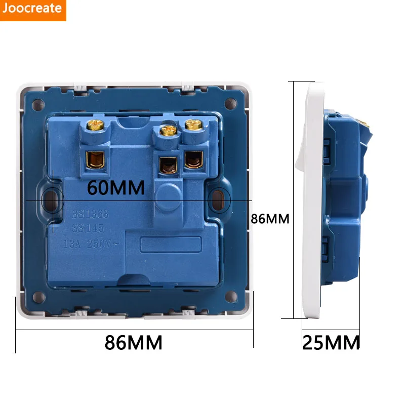 Великобритания, гнездо питания белая панель 13A настенный переключатель диапазонов 13A Британский стандарт электрическая розетка переключается 86 мм* 86 мм с индикатором