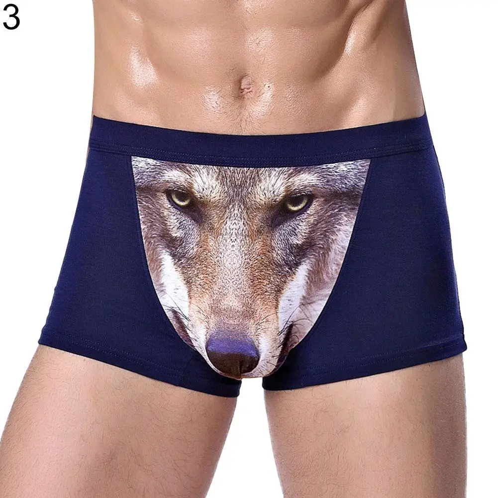

2019 Fashion Creative Animal Wolf Eagle Head Men's U Convex Breathable Boxer Underwear