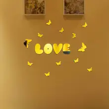 Новинка и высокое качество зеркало DIY любовь бабочка Съемная виниловая наклейка художественная наклейка домашний декор леверт Прямая поставка 2jul5