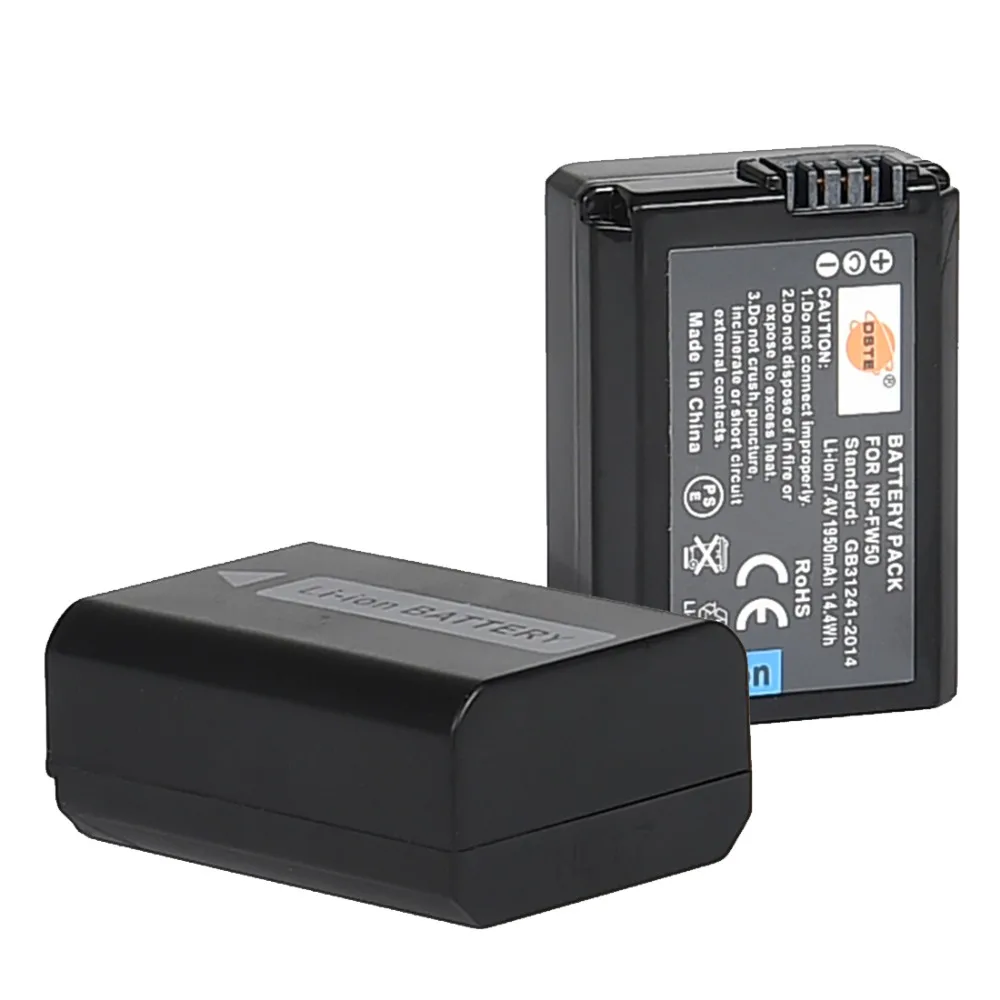 DSTE 2PCS 1950 mAh NP FW50 np fw50 Camera Battery for Sony NEX 7 NEX 5N