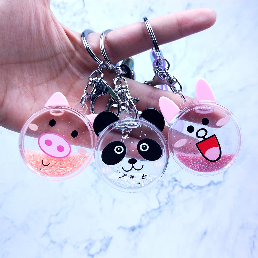 Парный женский подарок медведь свинка панда искусственный Блестящий зыбучий