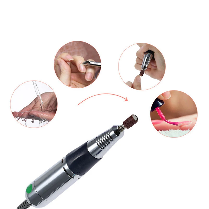 Pink/Silver 25000rpm 110-240V Metal Portable Easy to Operate Pen Shape Electric Nail Drill Machine