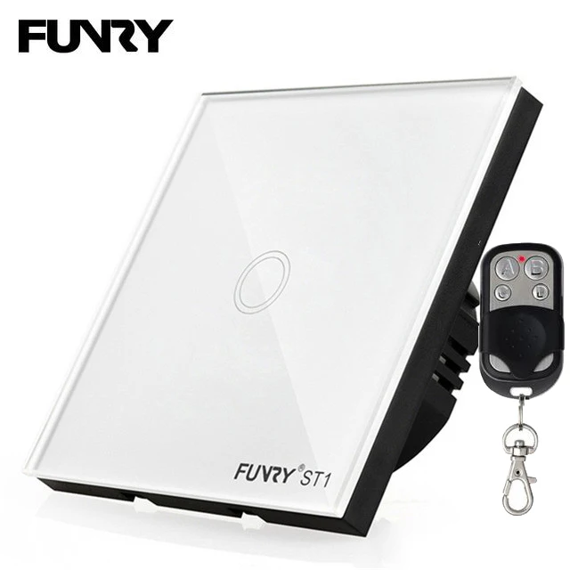 

EU/UK Standard Touch Switch 1/2/3Gang 1 Way, Wall Light Touch Screen Switch, Remote Control Wall Touch Switch, RF 433Mhz Remote