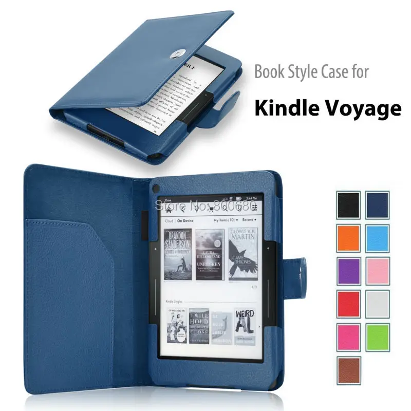 Kindle Voyage case book style folio leather case cover for Amazon