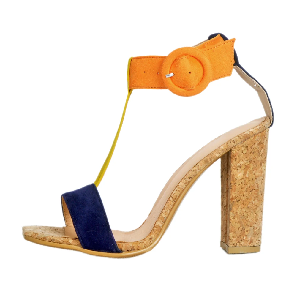 Big Size 43 Lady T-strap Open Toe Chunky Heel Sandals Dress Women Shoes6 (4) - 