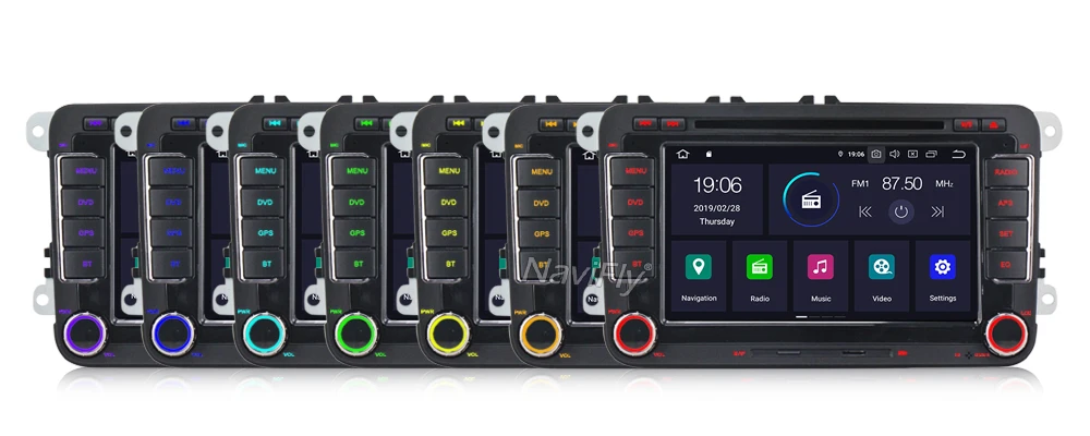 Excellent NaviFly Android9.0 IPS Screen DSP Audio car dvd player forVW polo golf passat tiguan skoda yeti superb rapid for skoda gps navi 34
