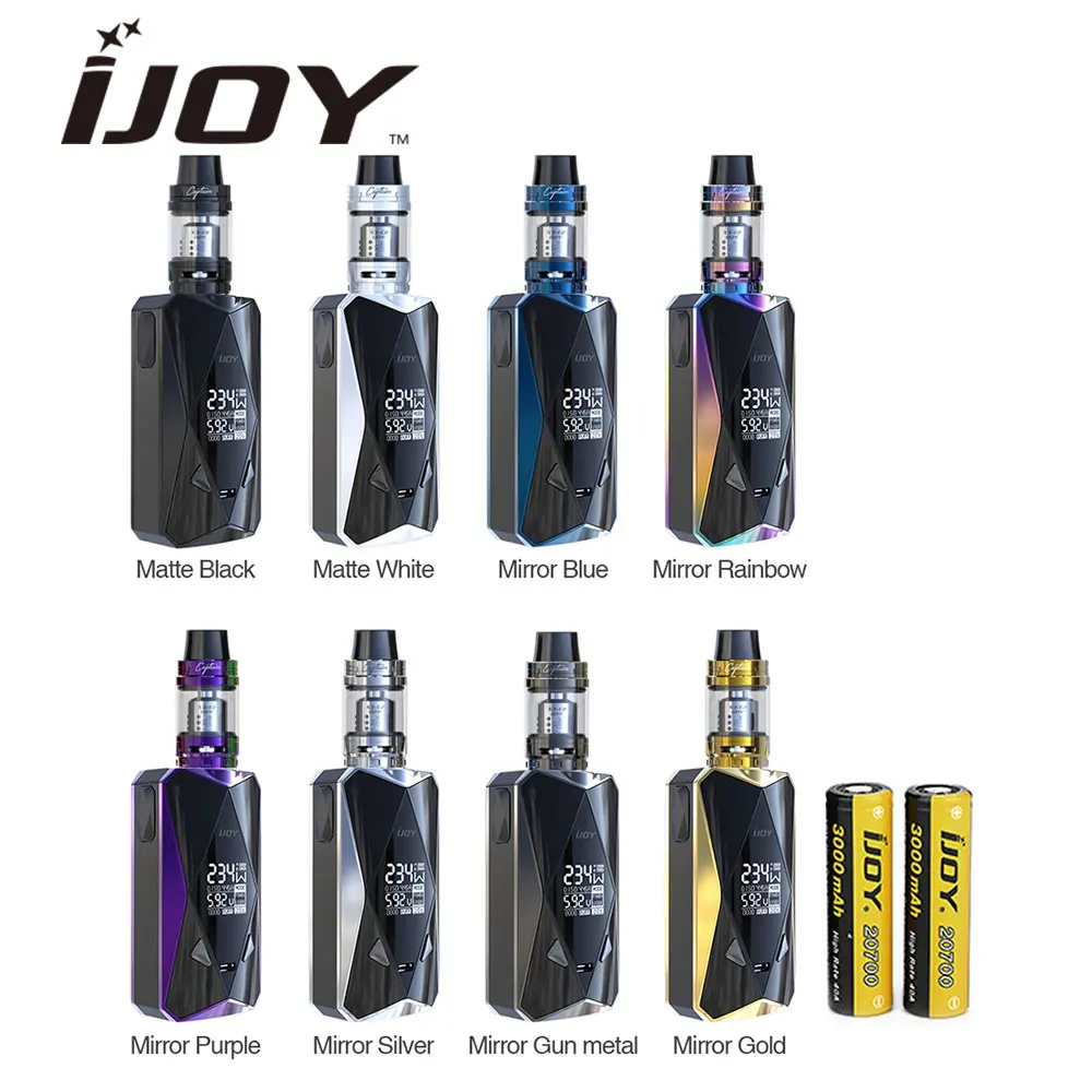 

Original IJOY Diamond PD270 234W TC Kit with 4.2ml Captain X3S Tank & 6000mAh Two 20700 Batteries E-cig Vape Diamond PD270 Kit