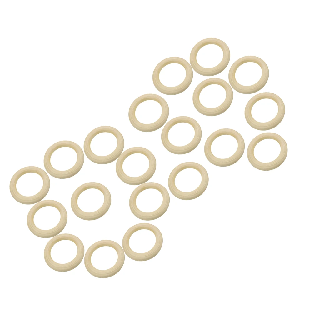 20Pcs Unfinished Solid Wooden Rings for Craft, Natural Wooden Ring Pendant and Connectors Jewelry Making, 50mm / 1.97inch