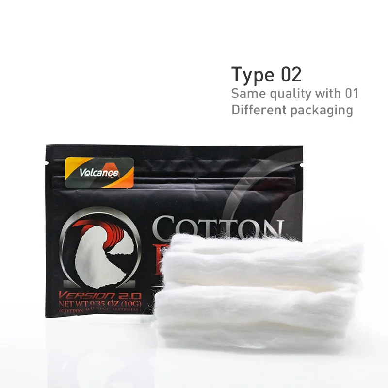 Volcanee 10 мешков/20 мешков Vape Cotton Vapor Prime шт в полоску для RTA RDA Tank Kayfun V5 атомизация