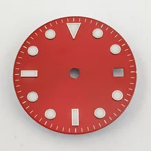 28,5 мм красный циферблат подходит для ETA2836 DG2813/3804 Miyota 82 серии 40 мм часы A883