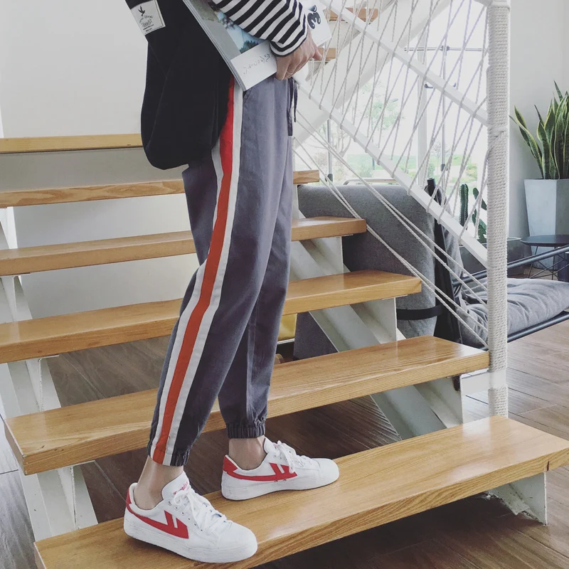 

2019 Men Cotton Casual pants Ribbon decoration Sweatpants Active Elastic Harem Hip Hop Slim high-quality Trousers Plus size 5XL