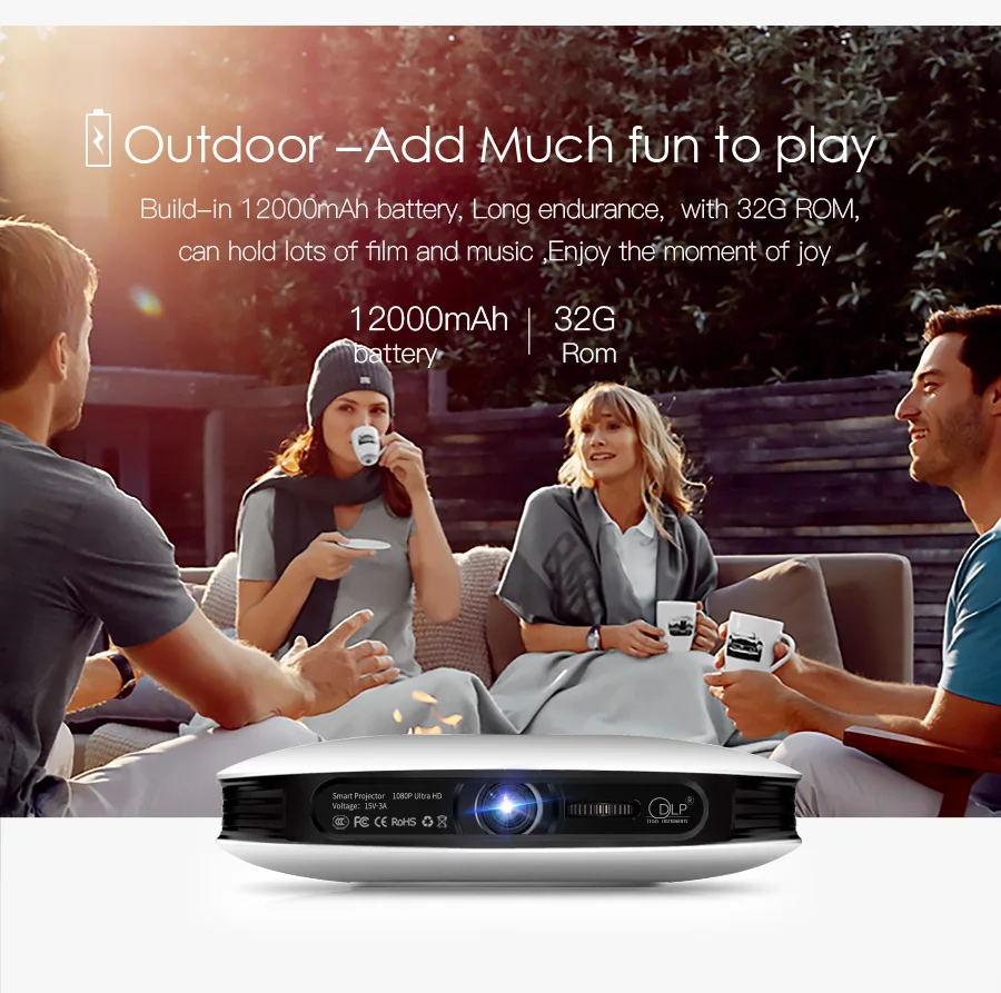 AODIN M18 Mini Projector DLP HD 3D Pocket projector HDMI 1080P 4K LED home theater projector Android 5G WIFI portable projector-13 (2)