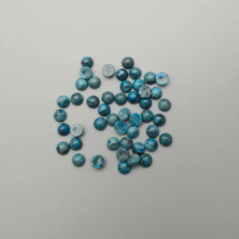 

fashion blue color agates natural stone 4mm Single arc cabochon beads for jewelry making 50Pc/lot Ring accessories no hole