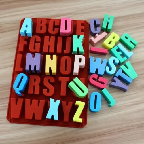

26 Uppercase Letter Alphabet Silicone Chocolate Mold Cake Decorating Fondant Mold Resin Clay Soap Ice Cube Tray Craft Art Mould