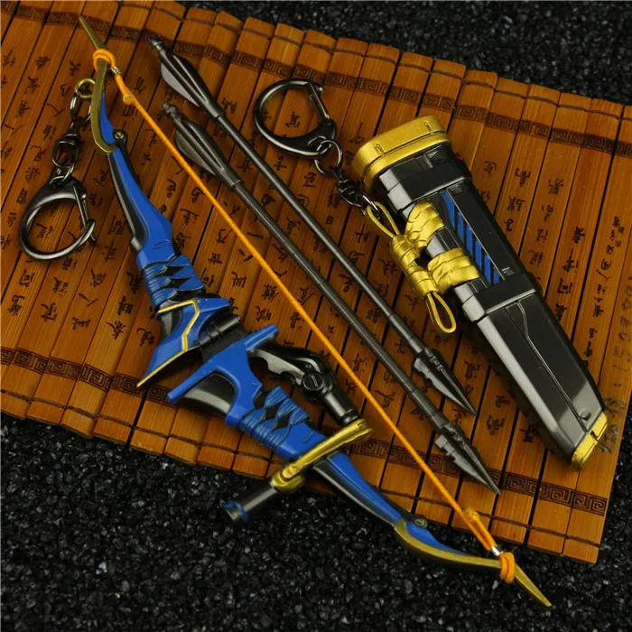 

17cm Overwatch Hanzo Weapon Keychains Overwatch Hanzo Cosplay Toy Weapon Model Keychain Keyring For Car Bow And Arrow