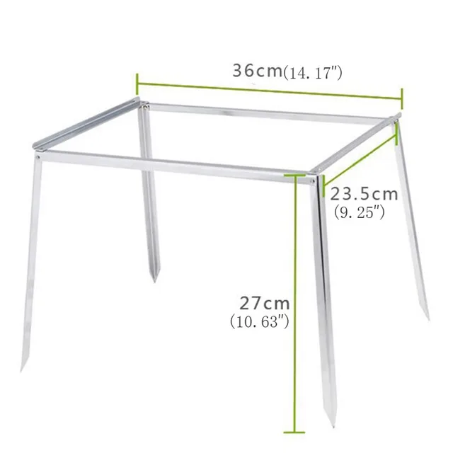 Rozsdamentes Acél Faszén Grill Állványkészlet 6Db Bbq Nyárs Hordozható Kültéri Piknik Kemping Rack Gsjz2002 - Image 4