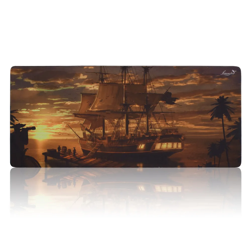 

Sailboat Extended Gaming Mouse Pad Locking Edge Accurate Desk Mat Rubber Non-Slip Mice Pads for Gamer Keyboard PC Home Office