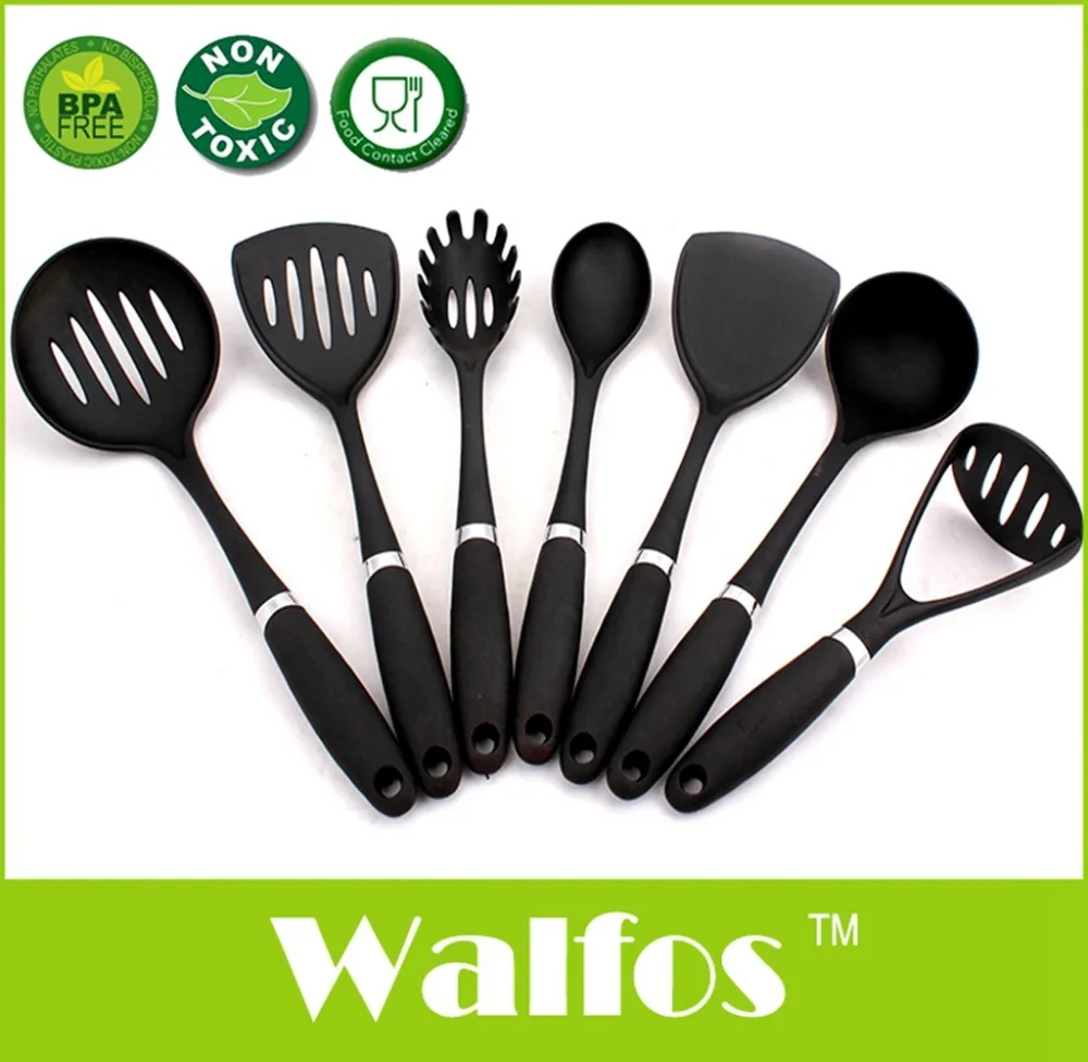 WALFOS 7 Pieces 2017 Non Stick newest utensil set Heat Resistant Cooking Utensil Set nylon