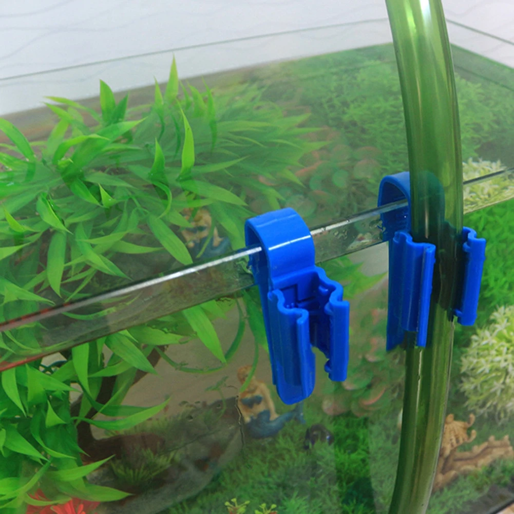 2 шт. многофункциональный держатель для аквариумных водопроводных труб с фиксированным зажимом для аквариума, зажим для шланга, синий