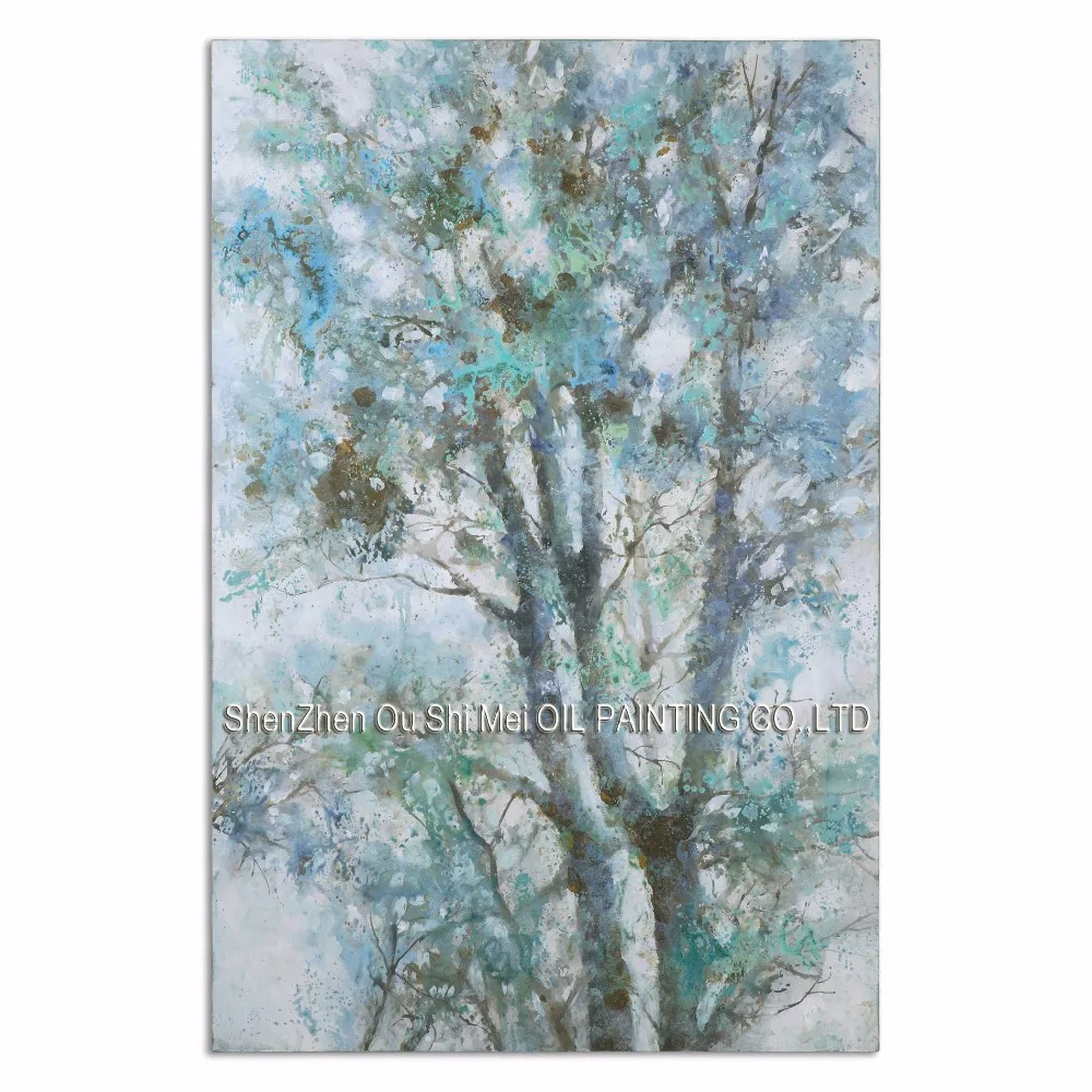 

Newest Big Size Handpainted Shade Canopy Oil Painting for Living Room Decor Popular Modern Tree Landscape On Canvas on Painting