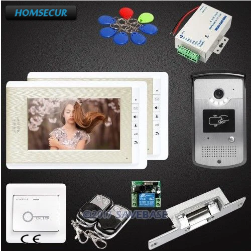 

HOMSECUR 1V2+Lock Hand-Free 7inch Wired Video Door Phone System with Real-time Outdoor Monitoring