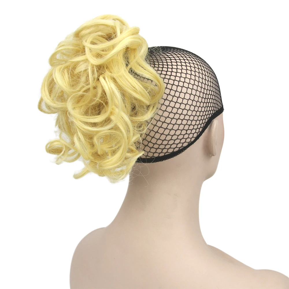Soowee Curly Short Ponytails Synthetic Hair Ponytail Hair Band Extensions Little Pony Tail Clips for Women fake hair extensions