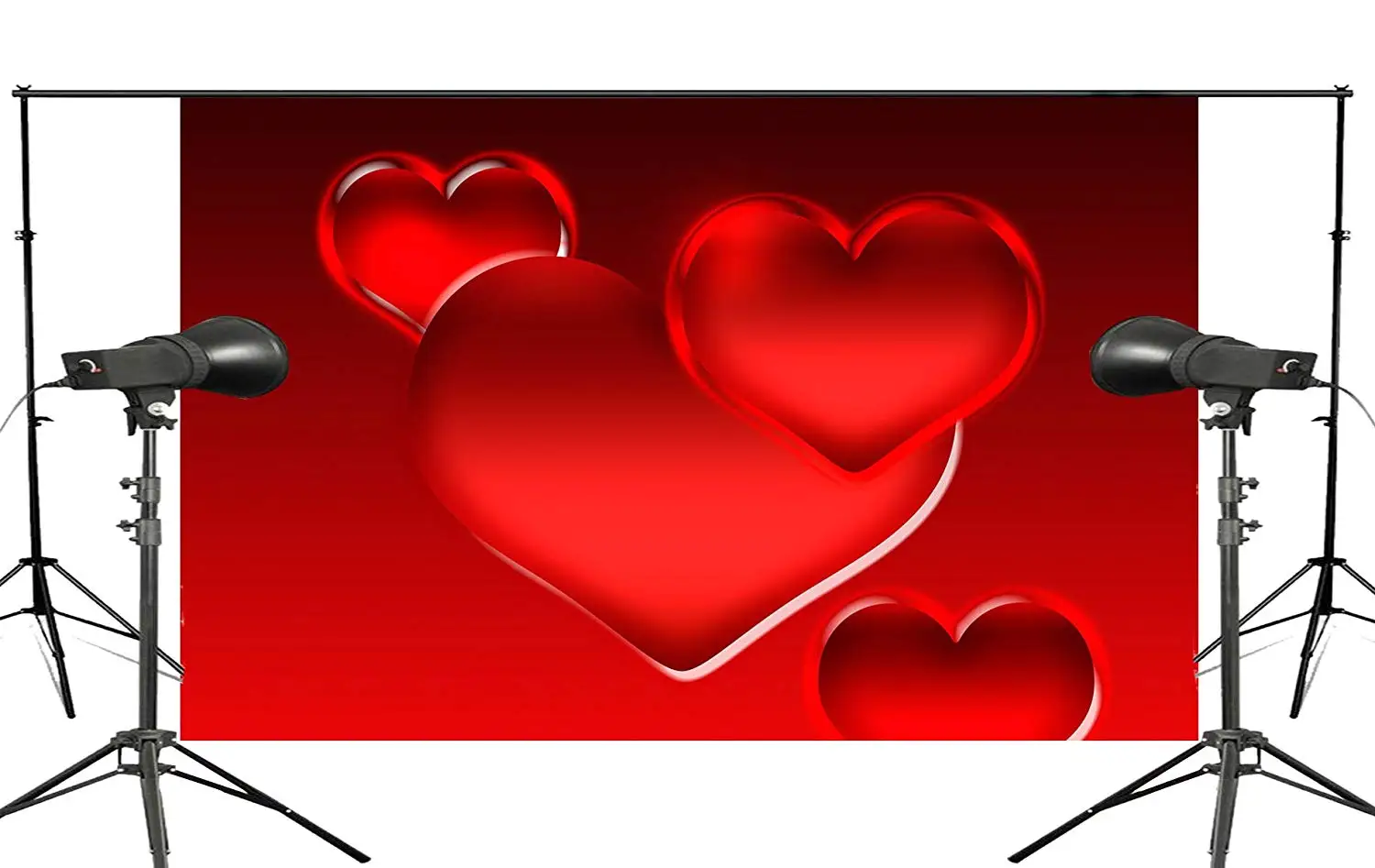 

5x7ft Red Photography Background Heart Shaped Pattern Backdrop Studio Props Wall Bedroom Photo Background