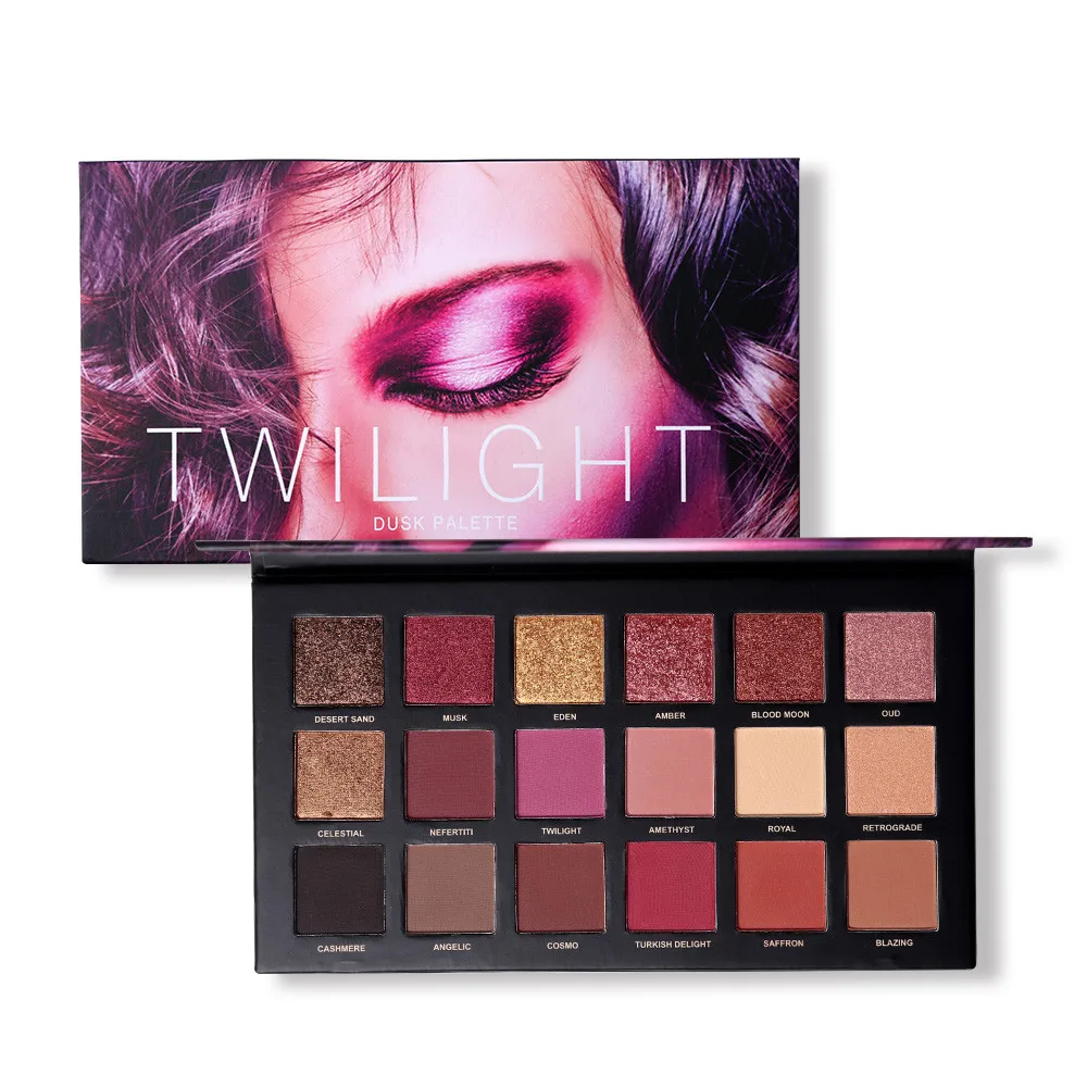 18 Colors Eye Shadow Makeup Palette Matte Shimmer Velvet Pigmented Twilight And Dusk Eyeshadow Powder Make up Cosmetics Set