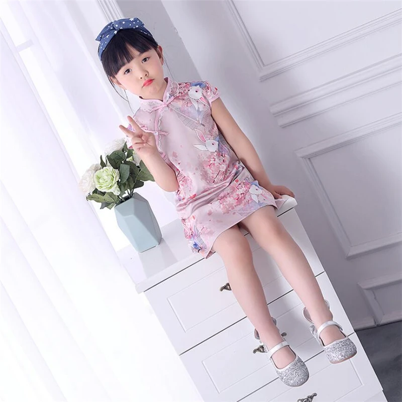 2019 традиционное китайское платье для детей одежда Cheongsam девочек детское Ципао с