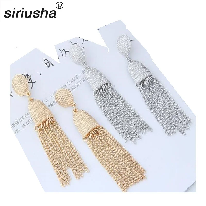 

KC alloy tassel chain earrings Europe and the United States cross-border temperament versatile new element ear jewelry S227