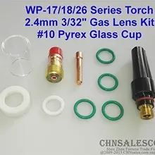 CHNsalescom10 шт. TIG сварки короткие газа объектив#10 Pyrex чашка комплект для Tig WP-17/18/26 3/3" 2,4 мм 90A-180A регулярные использующиеся в настоящее время