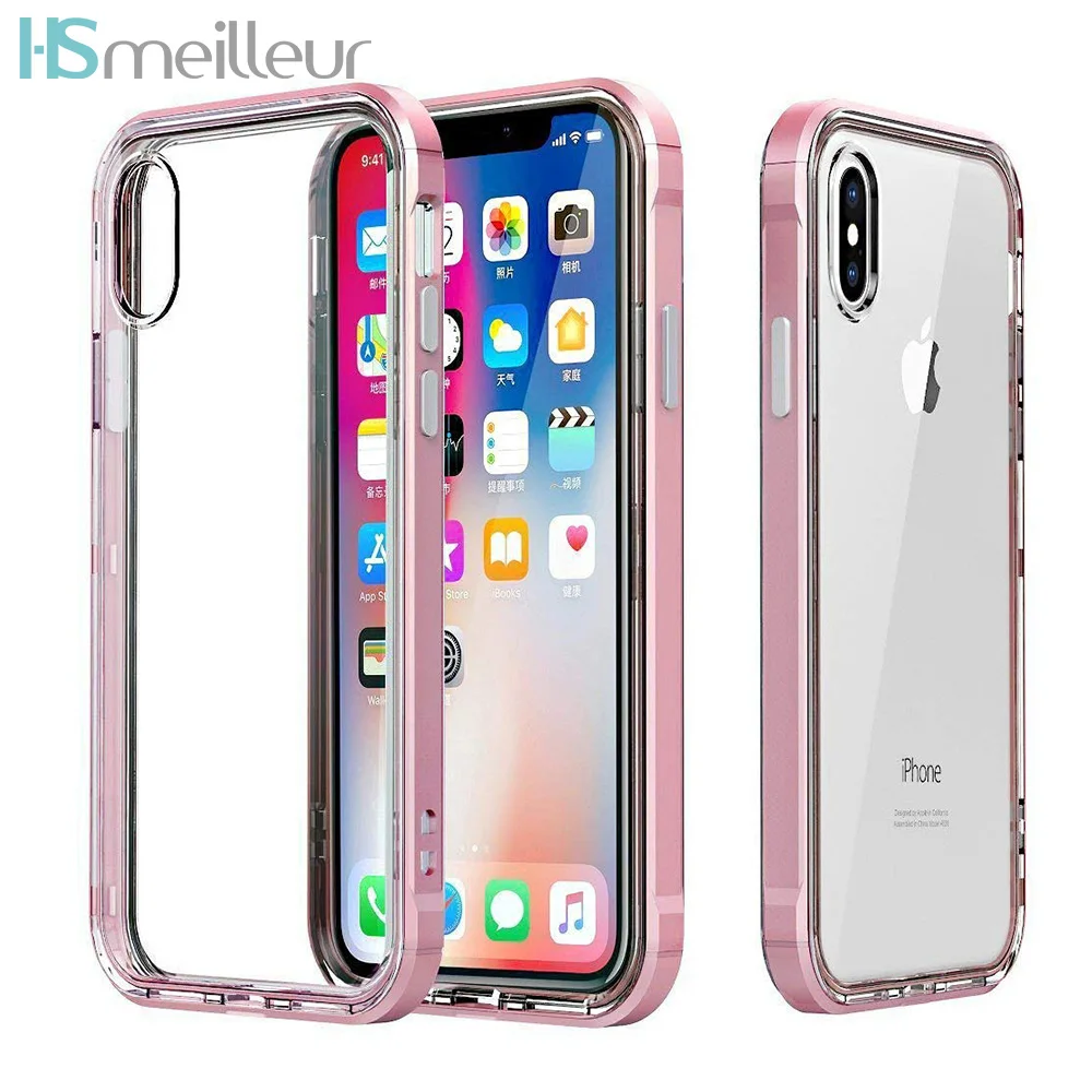 Hsmeilleur-For-iPhone-7-Case-Dual-Layer-Soft-Clear-TPU-Back-Cover-PC-Bumper-Frame-For-iPhone-XS-MAX-XR-X-8-7-6-6s-plus-5s-Coque (2)