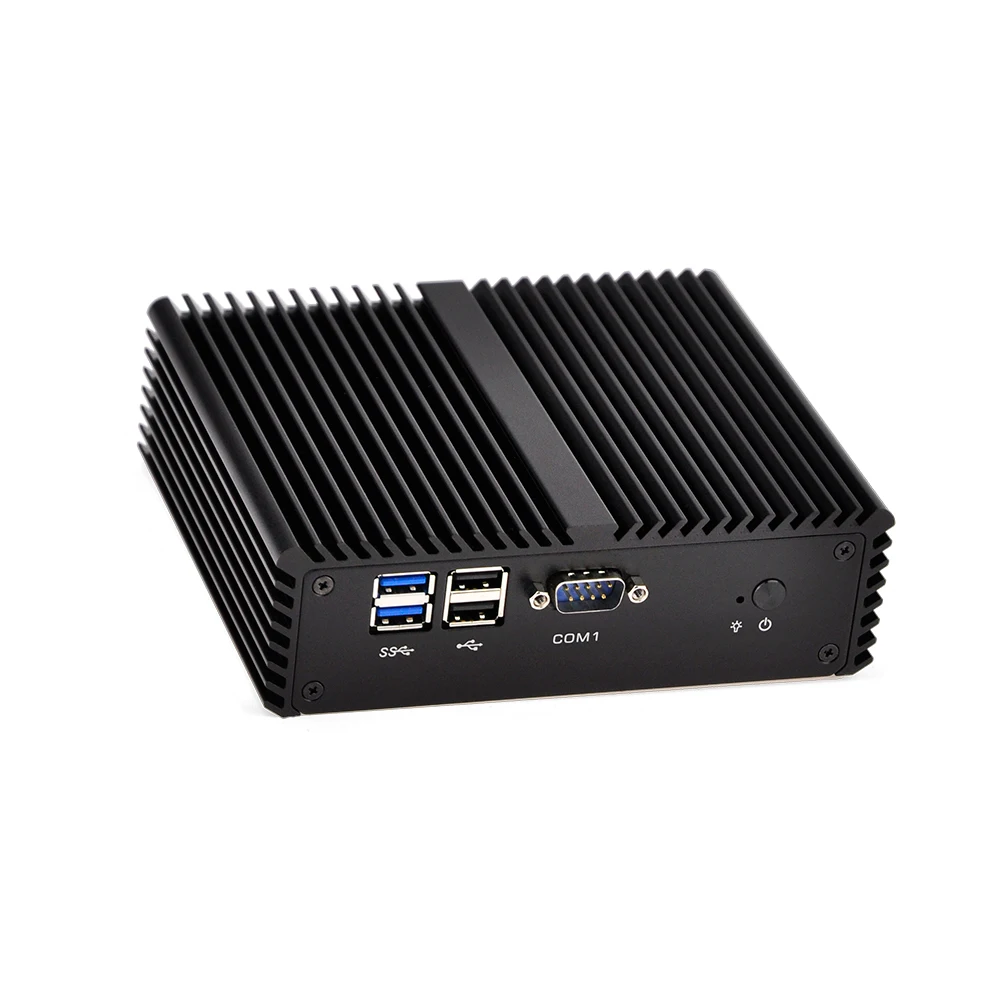 Qotom Мини ПК с Celeron 3215U Core i3 i5, двухъядерный pfsense брандмауэр маршрутизатор безвентиляторный мини ПК Linux промышленный маленький компьютер