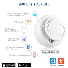 Wi-Fi дымовой детектор датчик умный дом автоматизация охранная сигнализация детектор для умной жизни