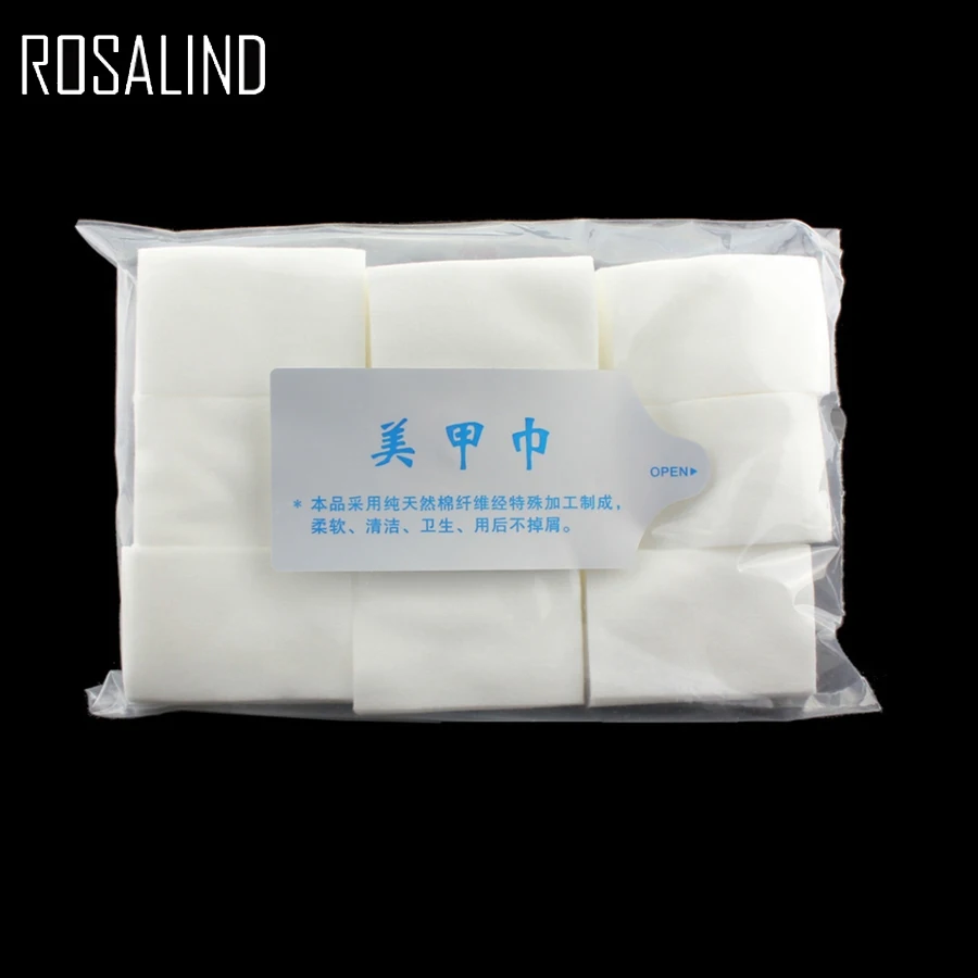 

ROSALIND 900Pcs Nail Art UV Gel Polish Varnish Remover Clean Lint-Free Cotton Lint Pad Wraps Paper Wipes Bath Manicure Tool