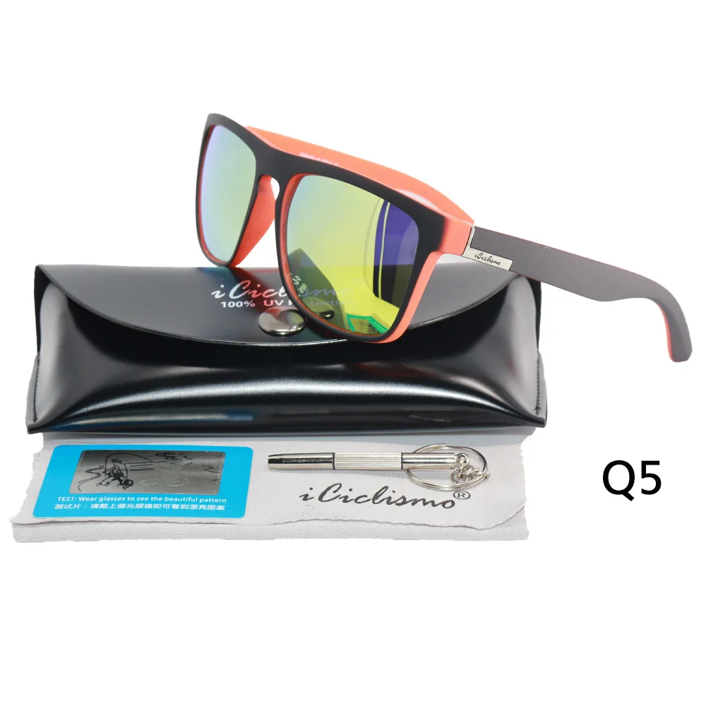ICiclismo, брендовые поляризованные солнцезащитные очки для рыбалки, цветные линзы, для мужчин и женщин, очки для спорта на открытом воздухе, очки для вождения, UV400 - Цвет: Q5