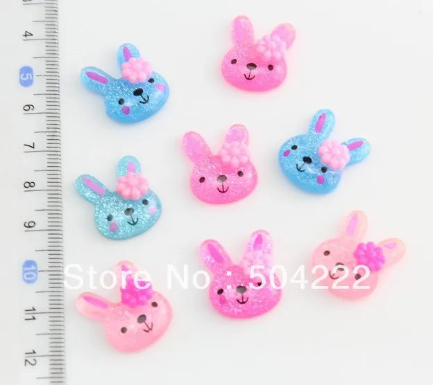 

set of 250pcs glitter bunny rabbit assorted cute resin lovely Cabochon for Kawaii Decoden DIY Projects-SZ0383 D25