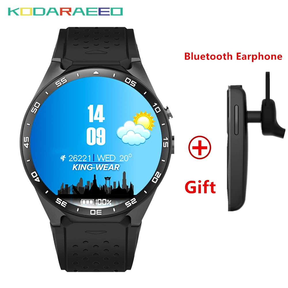 

KW88 Smart Watch 1.39 Inch MTK6580 Quad Core 1.3GHZ Android 5.1 3G Smart Watch phone 400mAh 2.0 Mega Pixel Heart Rate tracker