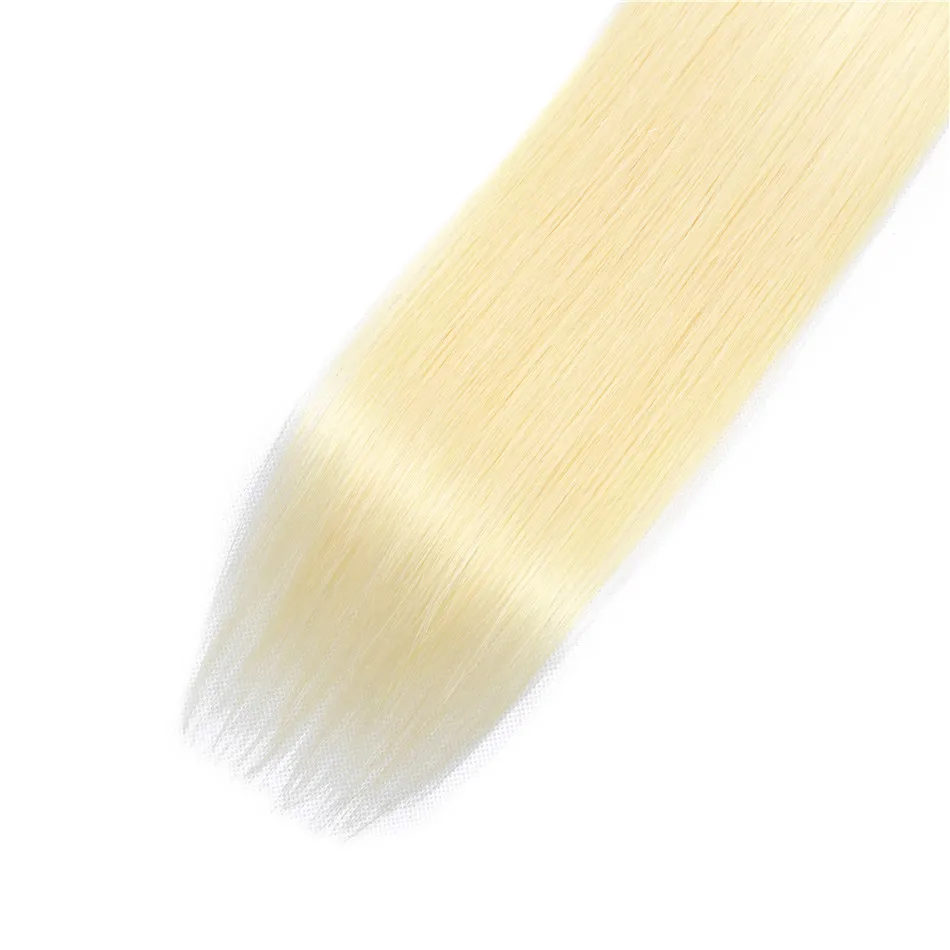 Plecare блондинка Связки с закрытием 613 Связки с закрытием бразильские прямые 4 и 5 шт. 100% человеческих волос не Реми наращивание волос