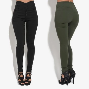 

Women's High Waist Skinny Casual Pencil Pants Office Lady Black Slim Trousers For Women Plus Size Spring Summer Female Clothes